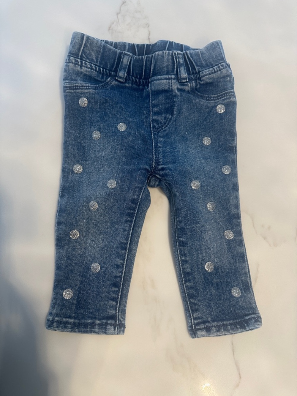 GAP Indigo Jeans with Silver Glitter Dots